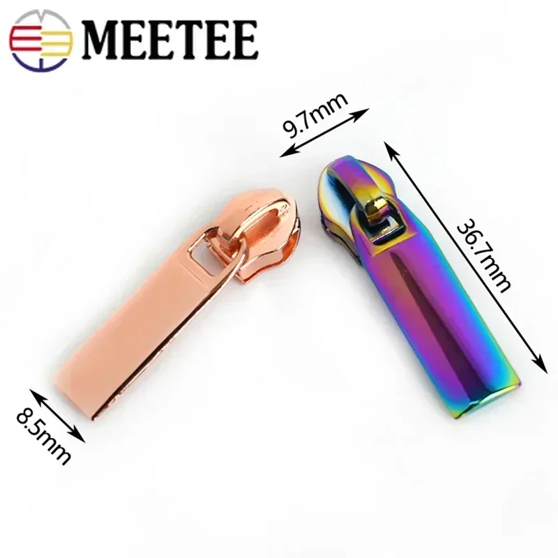 5/10/20Pcs 3# 5# Rainbow Zipper Puller Slider For Nylon Zippers Tape Decorative Zips Head Bag Clothes Jacket Sewing Accessories