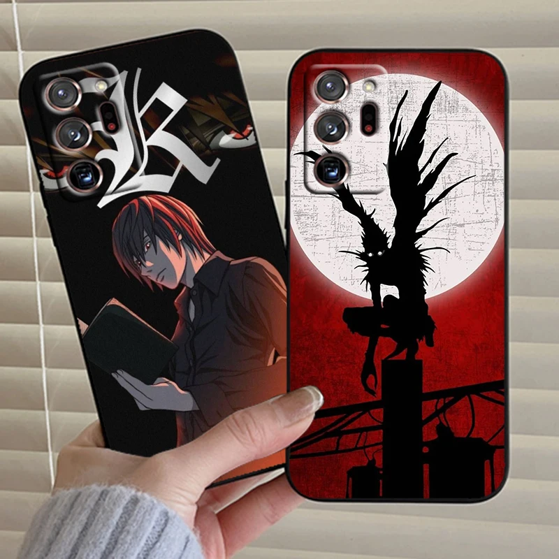 Anime D-Death N-Note Apple For Samsung Note 20 10 Ultra Plus A31 A14 A12 A70 A34 A25 A04 A05 A15 A24 5G Black Soft Phone Case