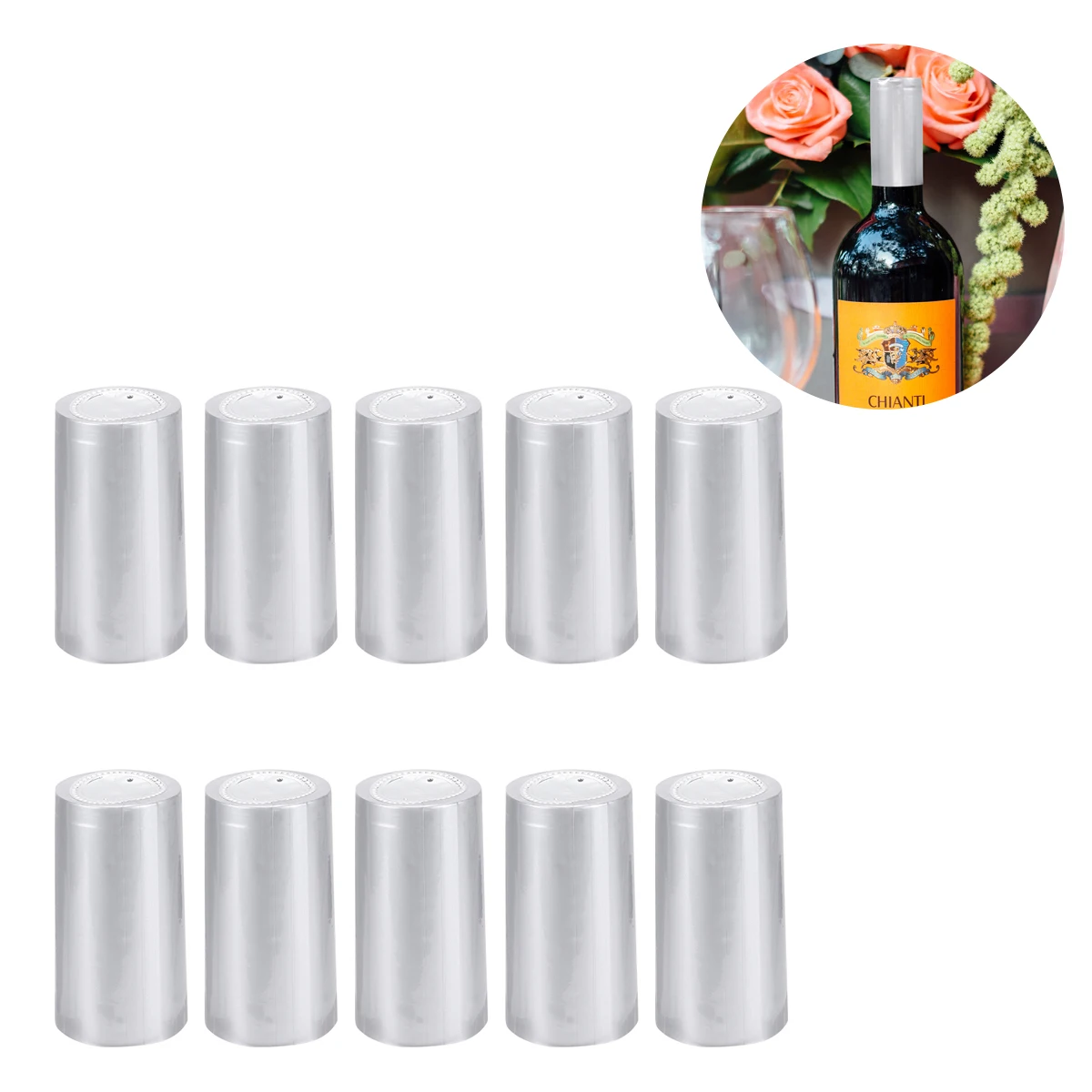 

100pcs Wine Bottle Sealing Film Heat Shrink Caps Silver 30mm Easy Open Tear Off Tabs Professional Look Plastic Red
