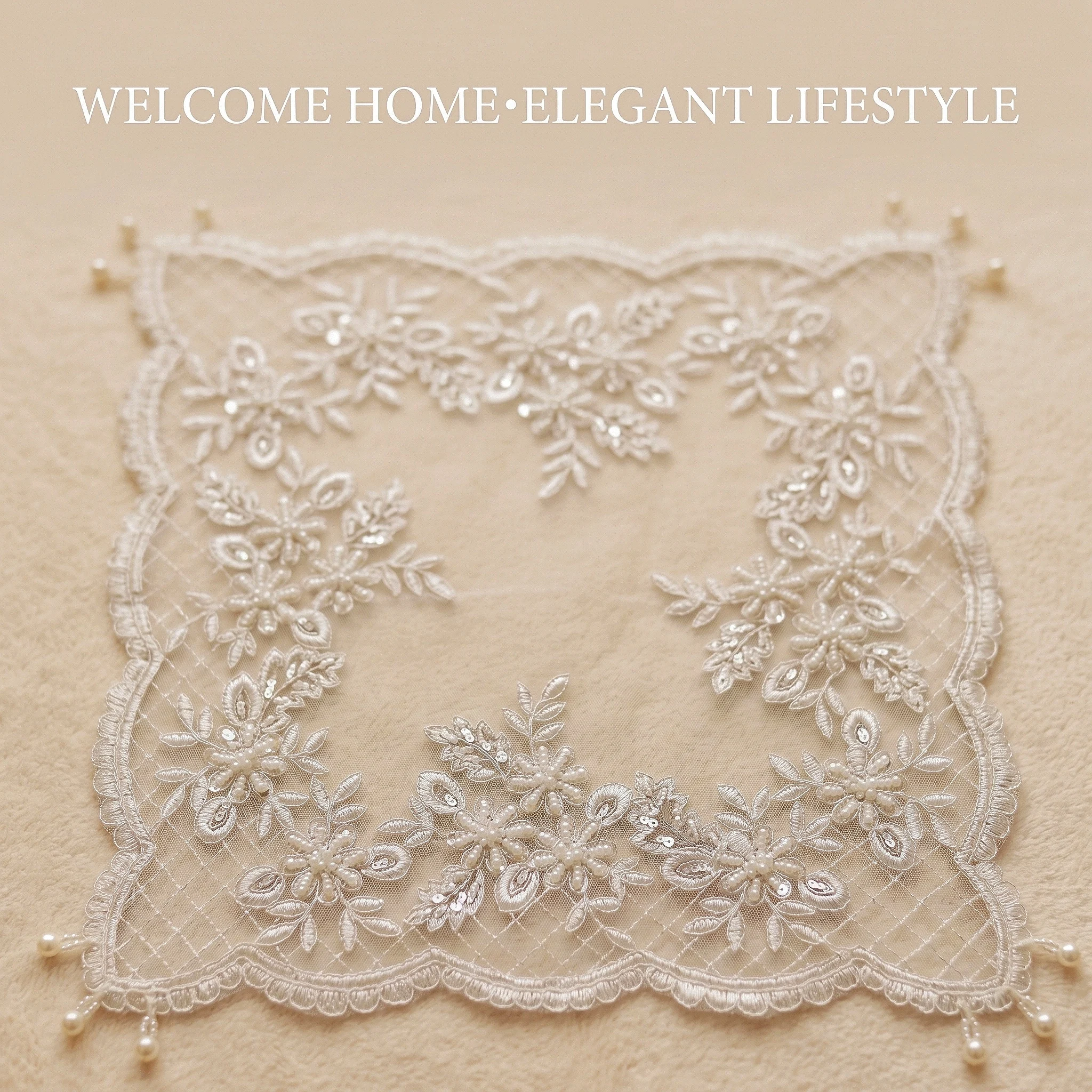 Embroidery Wedding - Набор из 4-х кружевных салфеток ручной