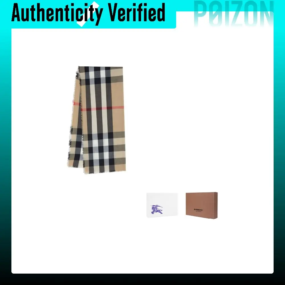 Burberry Cashmere Knit Scarves Unisex Archive Beige 80245001