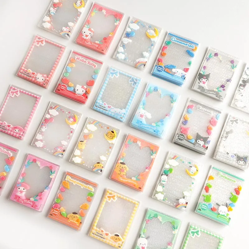 480pcs/lot Sanrio Melody Cinnamoroll Card Holder Transparent Kitty Kuromi Pochacco Bank Card Photo Card Holders Stationery gift