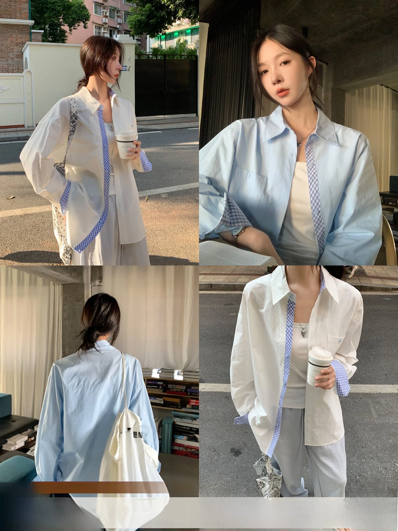 

Женский свободный повседневный универсальный хлопковый кардиган в клетку с длинными рукавами для весеннего сезона: дышащий и комфортный