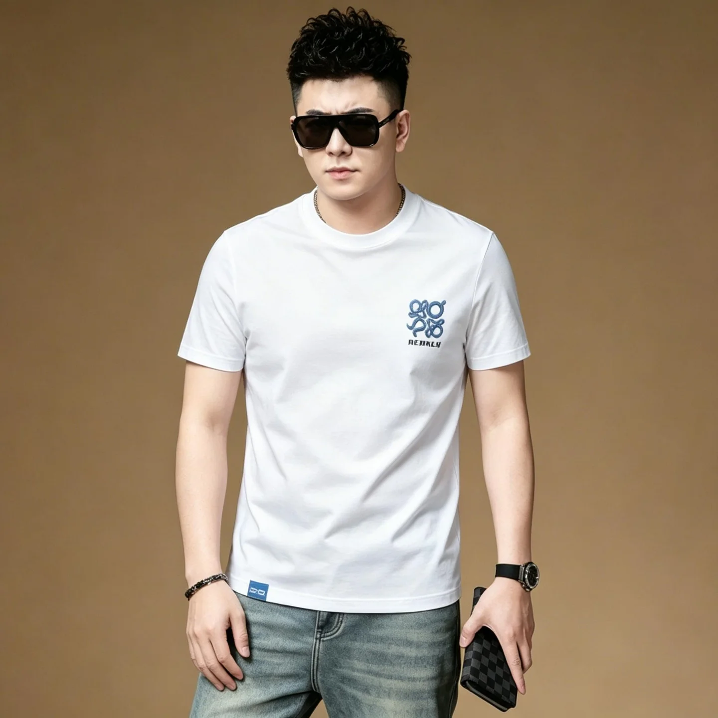 

Summer 2026 Men's Faion Printed ort Sve T-irt Casual round Ne f Sve Top Breathable Cotton Blend Urban Sle