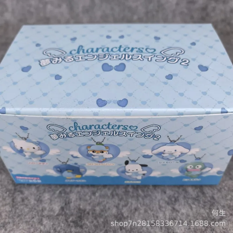 

Sanrio Character Blind Box Toys Angel Shaped Pendant Anime Figure Hello Kitty Cinnamoroll Pochacco Doll Model Kids Gifts
