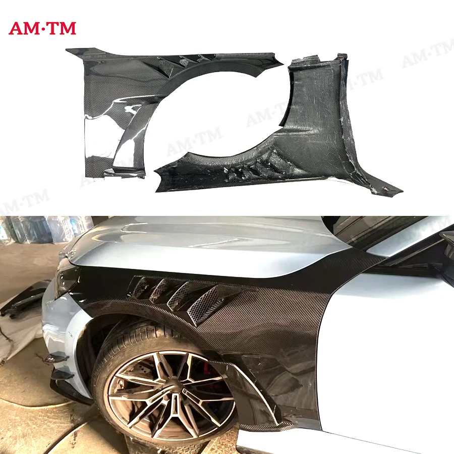 

Для BMW G87 M2 Coupe 2021+ Накладки на воздухозаборники переднего бампера и боковых крыльев из сухого карбона, элементы тюнинга кузова