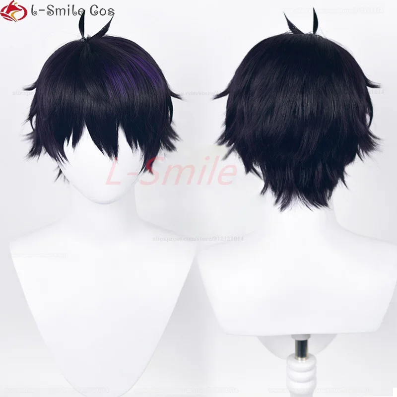 Ren Zotto Cosplay Wig Vtuber ILUNA Risotto Ren Zotto 30cm Short Heat Resistant Synthetic Hair Halloween Party Wigs + Wig Cap