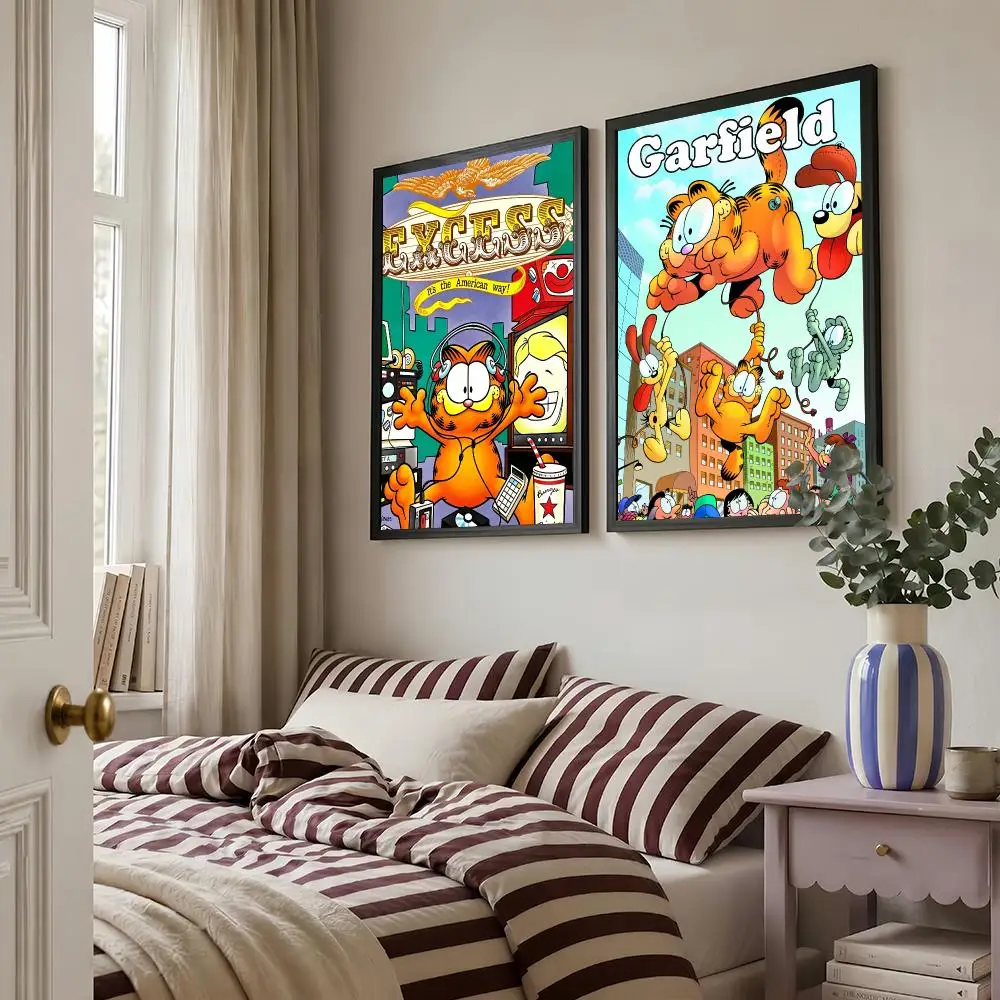 Classic Cartoon Funny Poster Living Room Bedroom Bar Cafes Wall Home G-GarfieldS Decoration Gifts