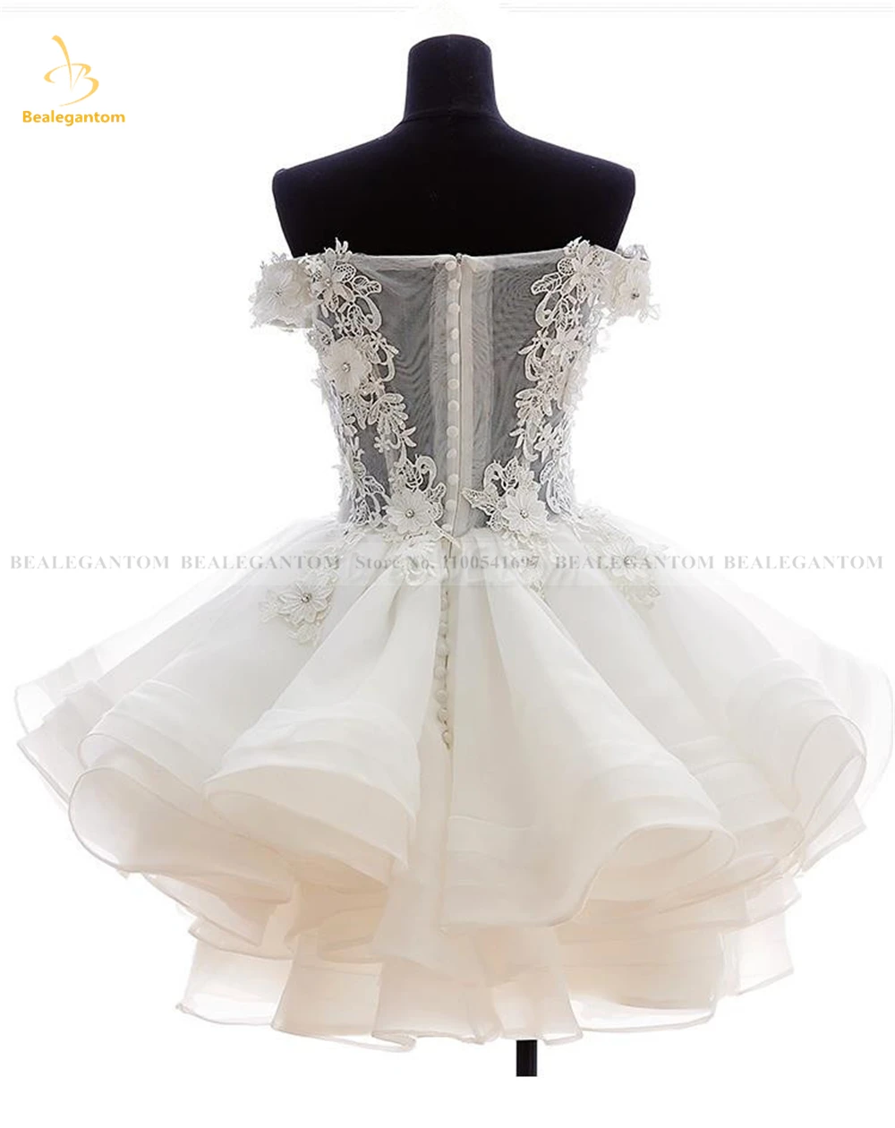 Bealegantom-Robe de cocktail en dentelle et organza, mini tenue de soirée, en stock, QA175