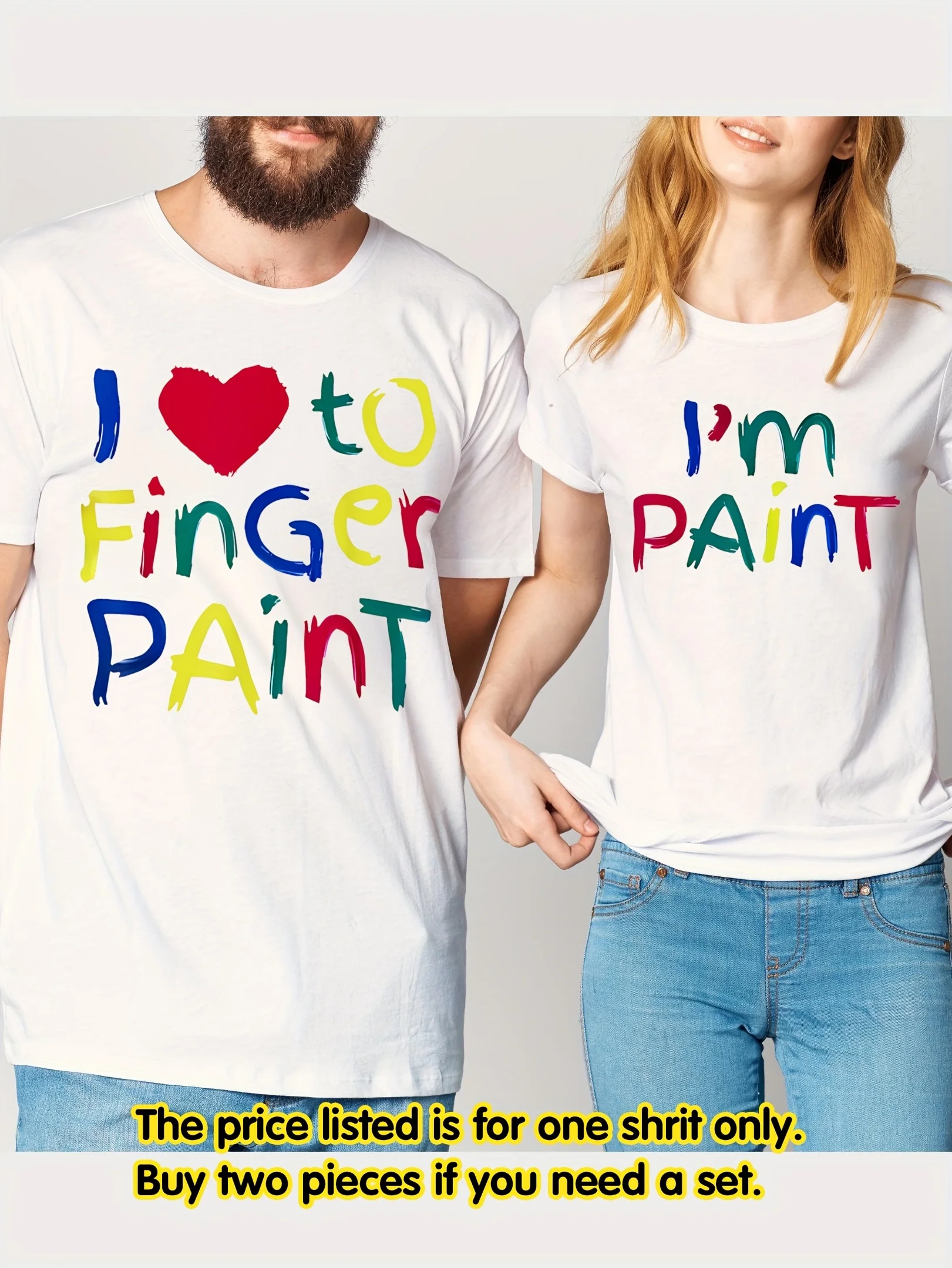 

0328Gwen Дышащий комплект для пар с круглым вырезом Одежда для пар День святого Валентина Хим и ее футболка с принтом Быстросохнущий полиэстер