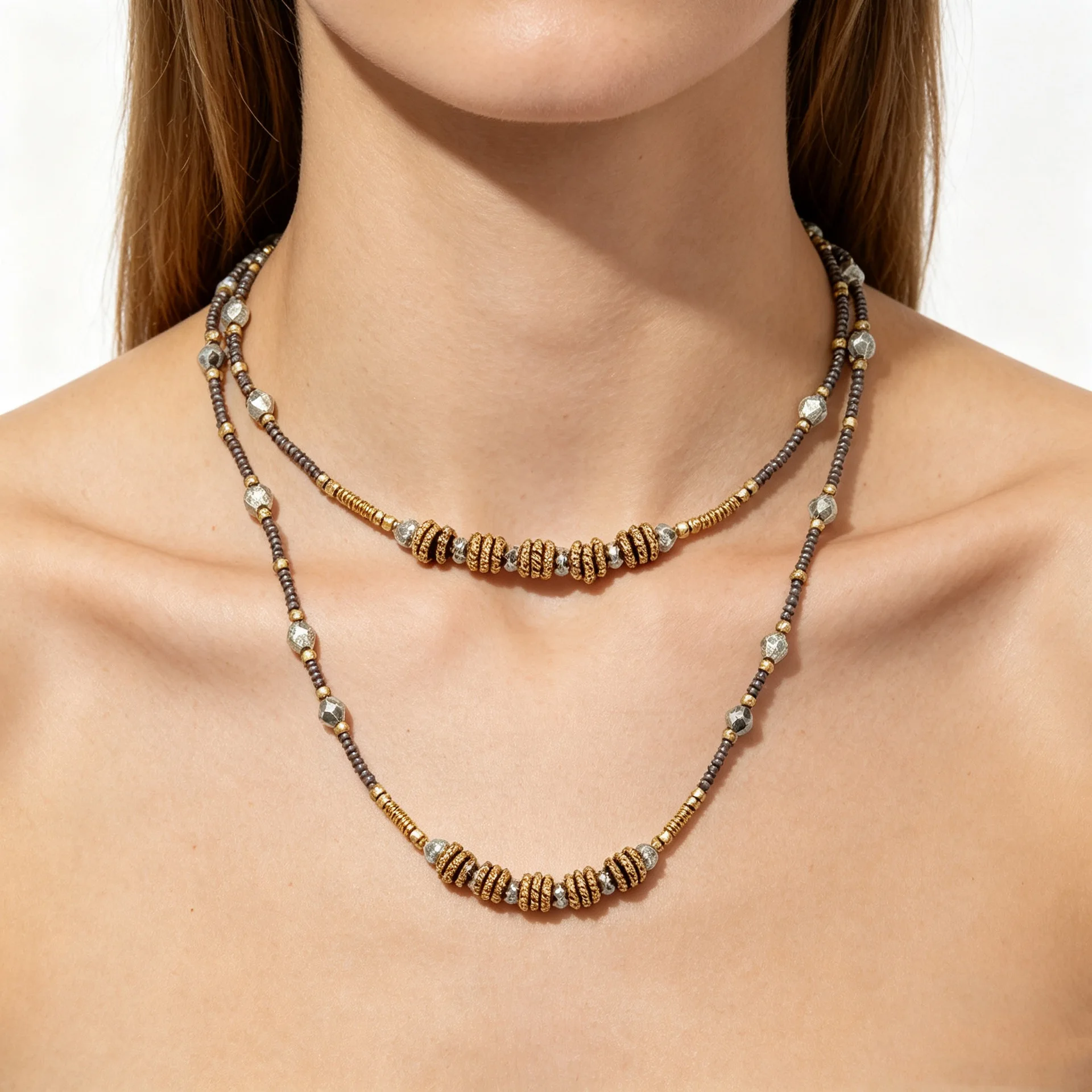 Bohemian Multi Layer Beaded Choker Necklace for Women Vintage Handmade Ethnic Style Statement Jewelry Neck Gifts