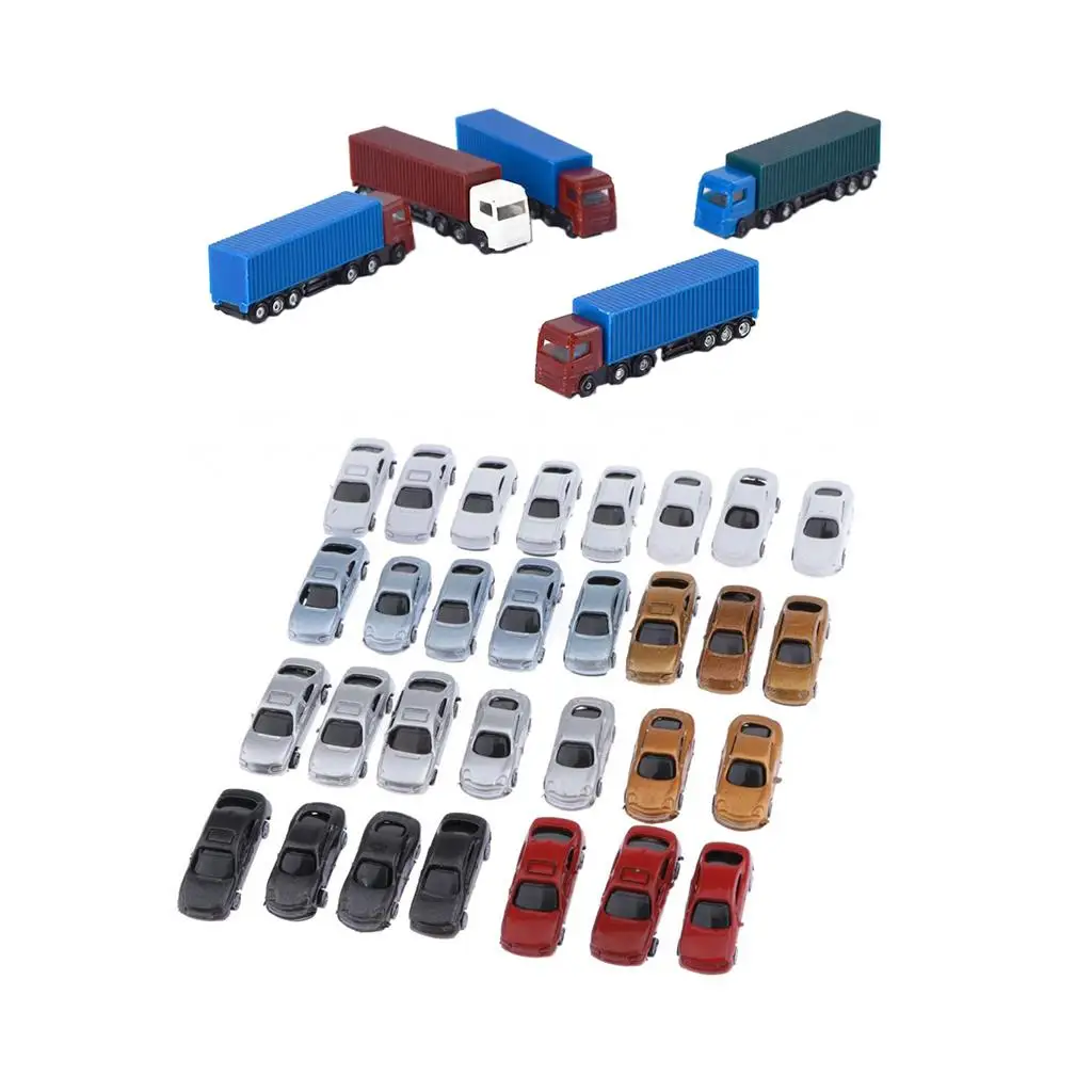 35 Packs 1/200 Car & Truck Mini Street Building Diorama Table