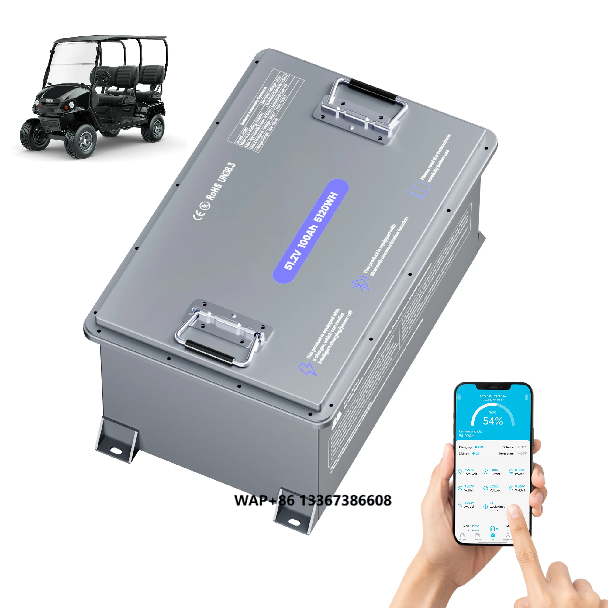 

LiFePO4 Battery 48V 150AH 7680wh for Electric Marine Rv Golf Carts