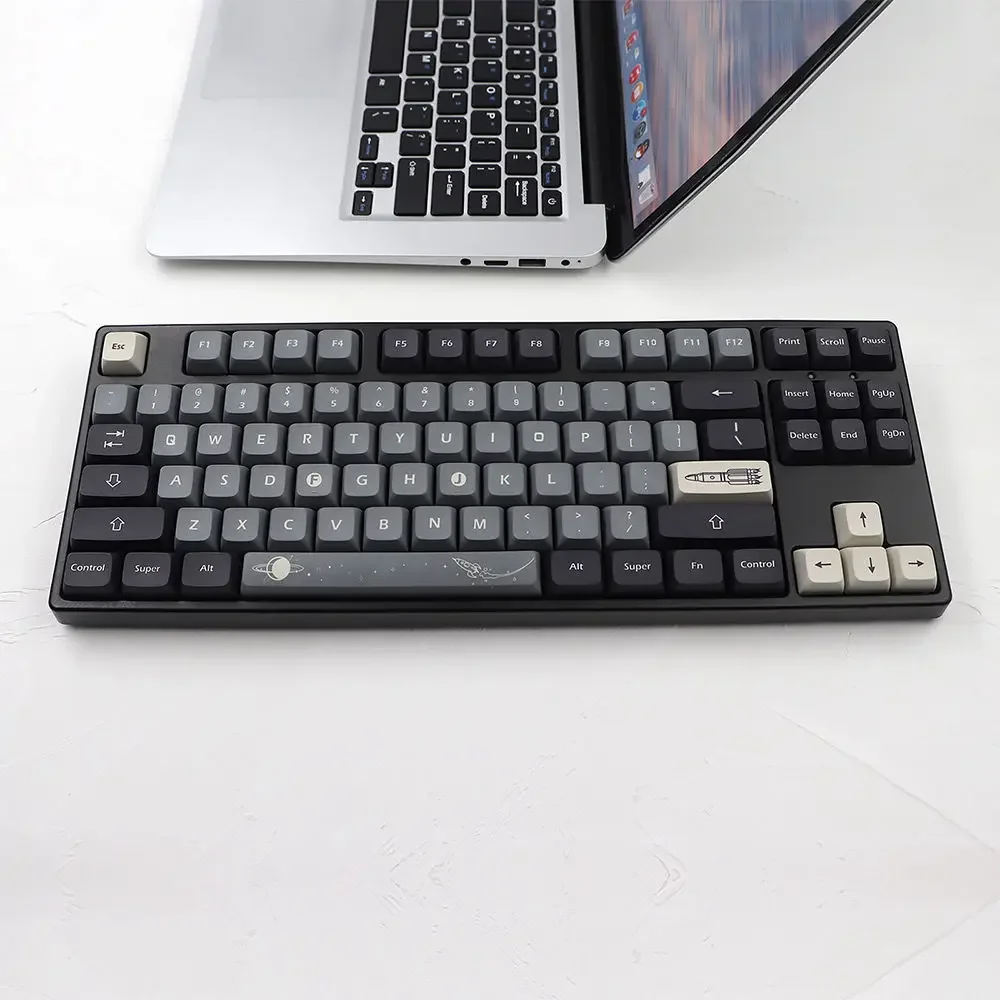 XDA Apollo Keycap PBT Sublimation à cinq faces 133 Adaptation de clé 61/68/87 GK Barre d'espace divisée