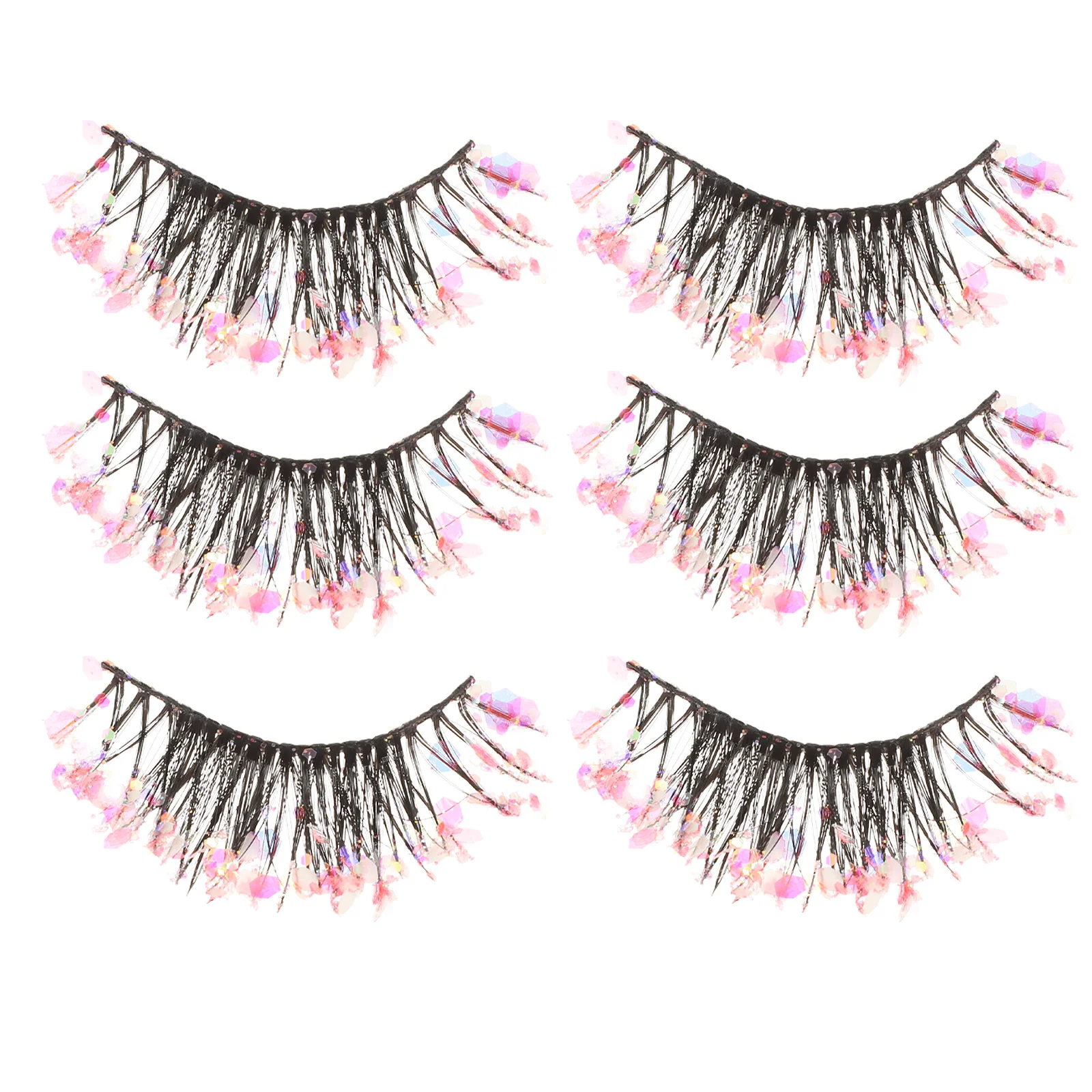 Nachtleuchtende gefälschte Wimpern, kurze Glitzerwimpern für Frauen, Make-up, falsche Wimpern, Packung mit dünnen natürlichen Wimpern