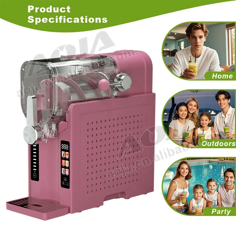 ماكينة صنع الآيس كريم الصغيرة من AOJA للاستخدام المنزلي والفندق للبيع بالجملة ماكينة سلوشي 7 في 1 للمشروبات المجمدة