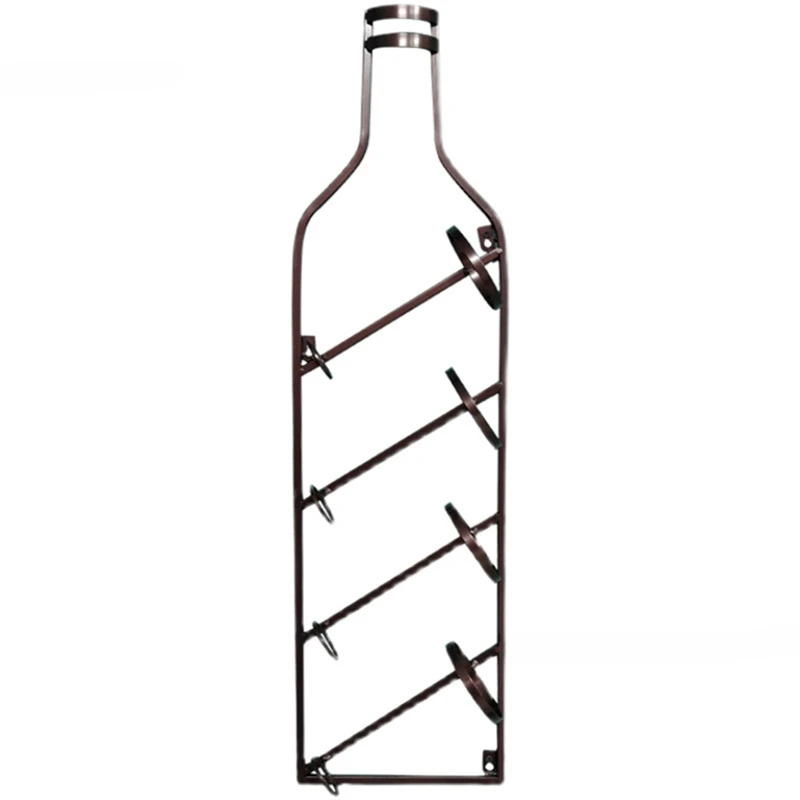 European Style Wrought Iron Restaurant Wall Mounted Wine Rack Creative Household Bar Cabinets Apartment Cafe Wine-bottle Holders