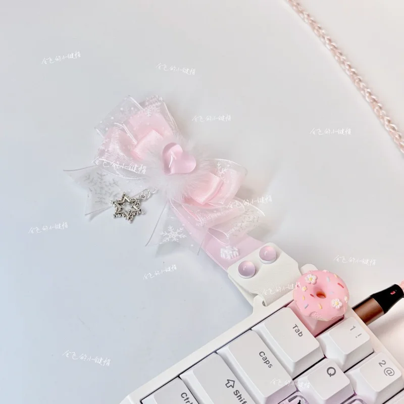Pink Butterfly Keyboard Ribbon Strap Customization Magnetic Axis Keyboard Strap Wooting Atk68 Drunkdeer Looting Decor Gift