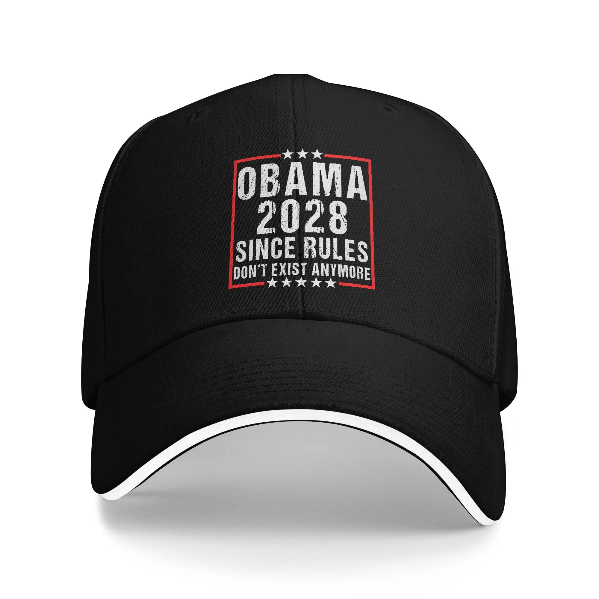 Obama 2028 Since Rules Don't Exist Anymore Baseball Cap Couple Women Hip Hop Hats Summer Outdoor Sports Sun-Proof Baseball Caps
