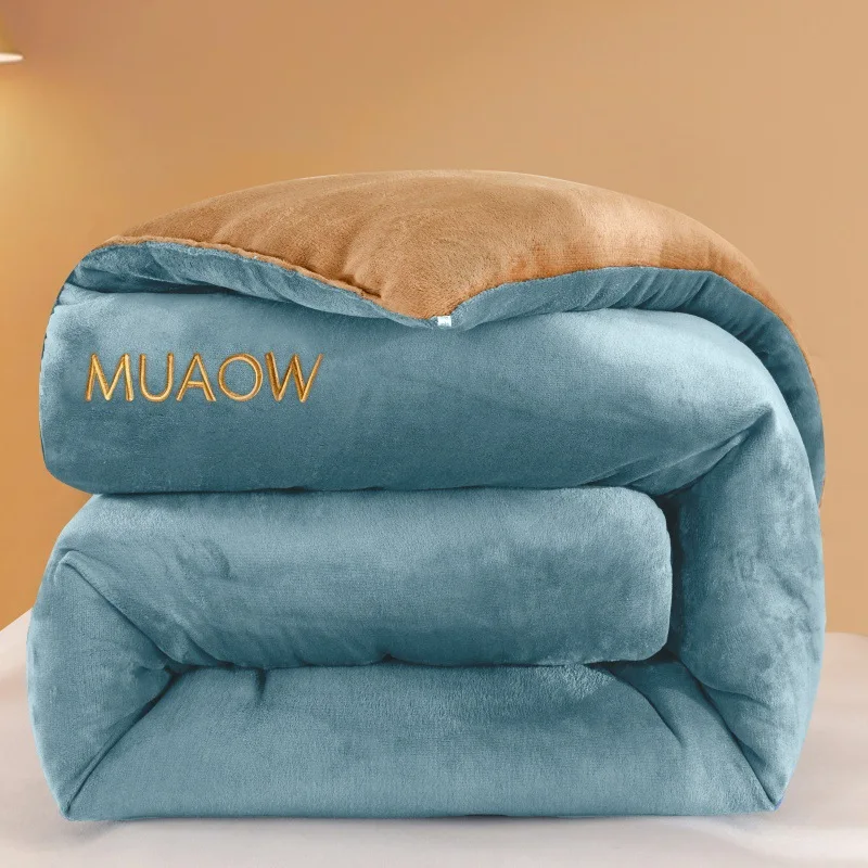 Factory Direct Milk Velvet Thickened Warm Comforter Student Dormitory Single Dropshipping Thick and Warm Winter Quilt