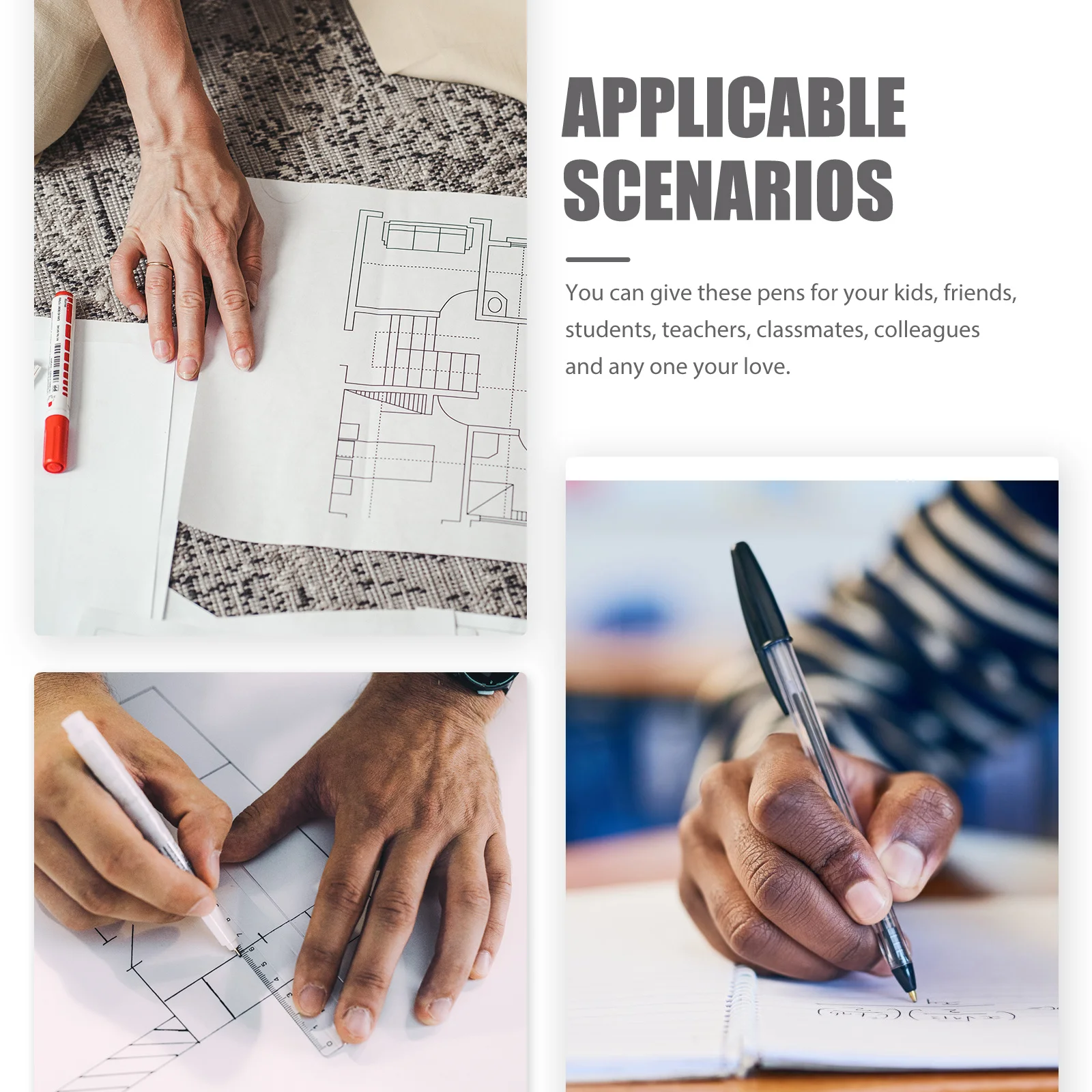 

4 шт. новые деревянные ручки с милым мультяшным дизайном и удобным письмом для школы, офиса, дома, шариковая ручка