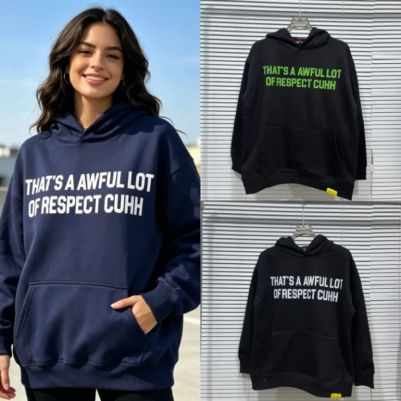 THAT'S A AWFUL LOT OF COUGH SYRUP Unisex Pullover Hoodie Front Bright Letter Print Casual Hooded Top