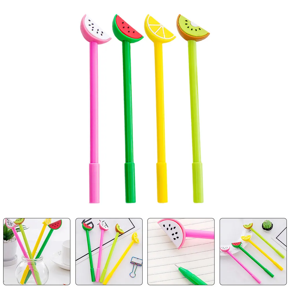 

12Pcs Lovely Fruit Tip Gel Pen Smooth Flow Ink Cute Cartoon Design Writing Pens for Students Kids Prize Gifts School Supplies