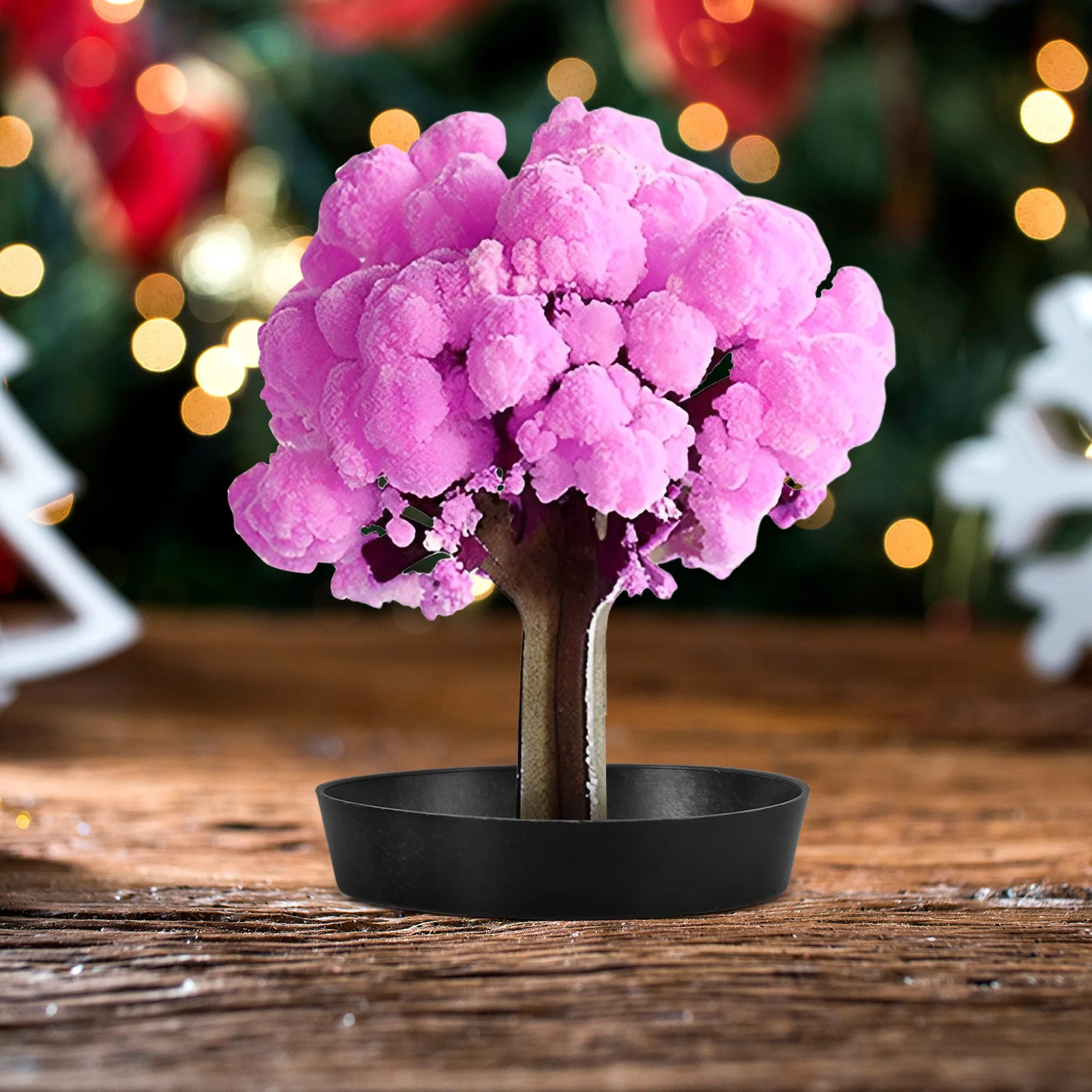 

48Pcs Mini Christmas Tree Tray Round Base Paper Blossom Decorative Holder Stable Small Tree Stand DIY Xmas Party Accessory