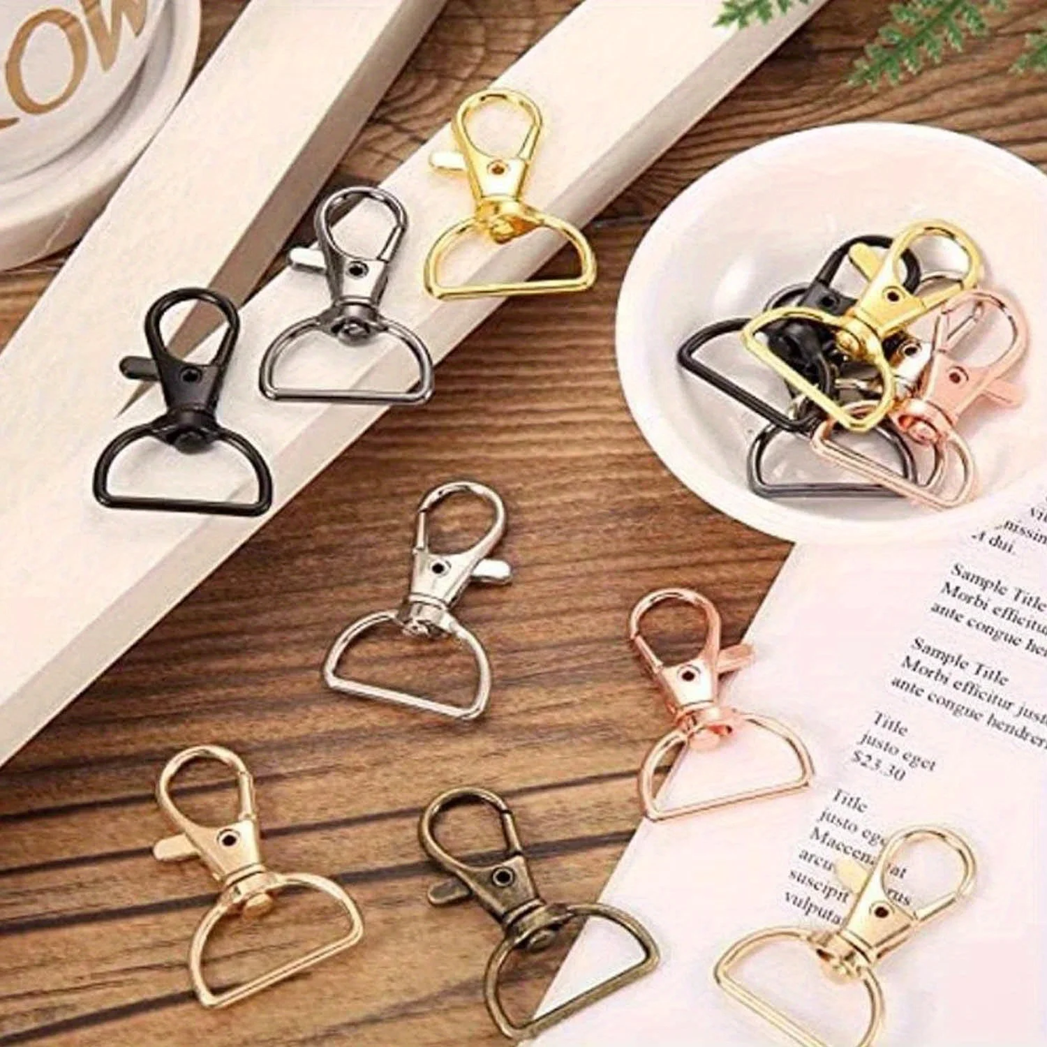 10PcsSwivel Clasp Hooks, Key Chain Clip Hooks, Lanyard Snap Hook for Keychain Making, Purse Hardware, Lanyard Making, DIY Craft