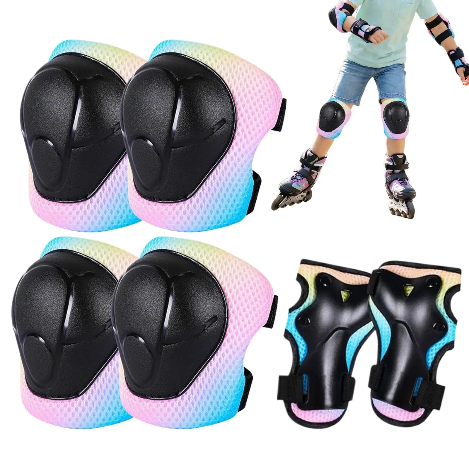 

Детские наколенники, дышащие, легкие, детское защитное снаряжение для езды на велосипеде для детей, велосипед для мальчиков и девочек, скутер для катания на роликах