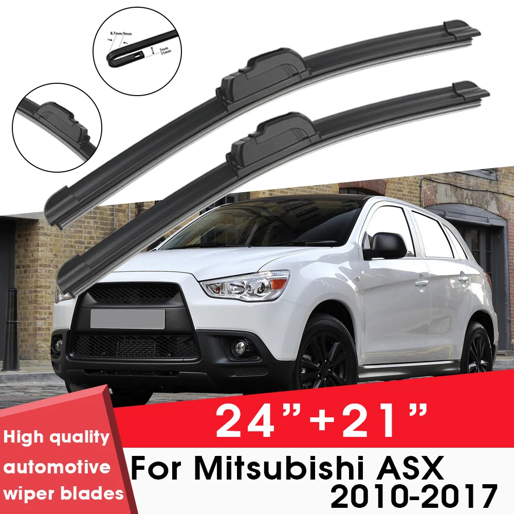 

Car Wiper Blade Blades For Mitsubishi ASX 2010-2017 24"+21" Windshield Windscreen Clean Rubber Silicon Cars Wipers Accessories