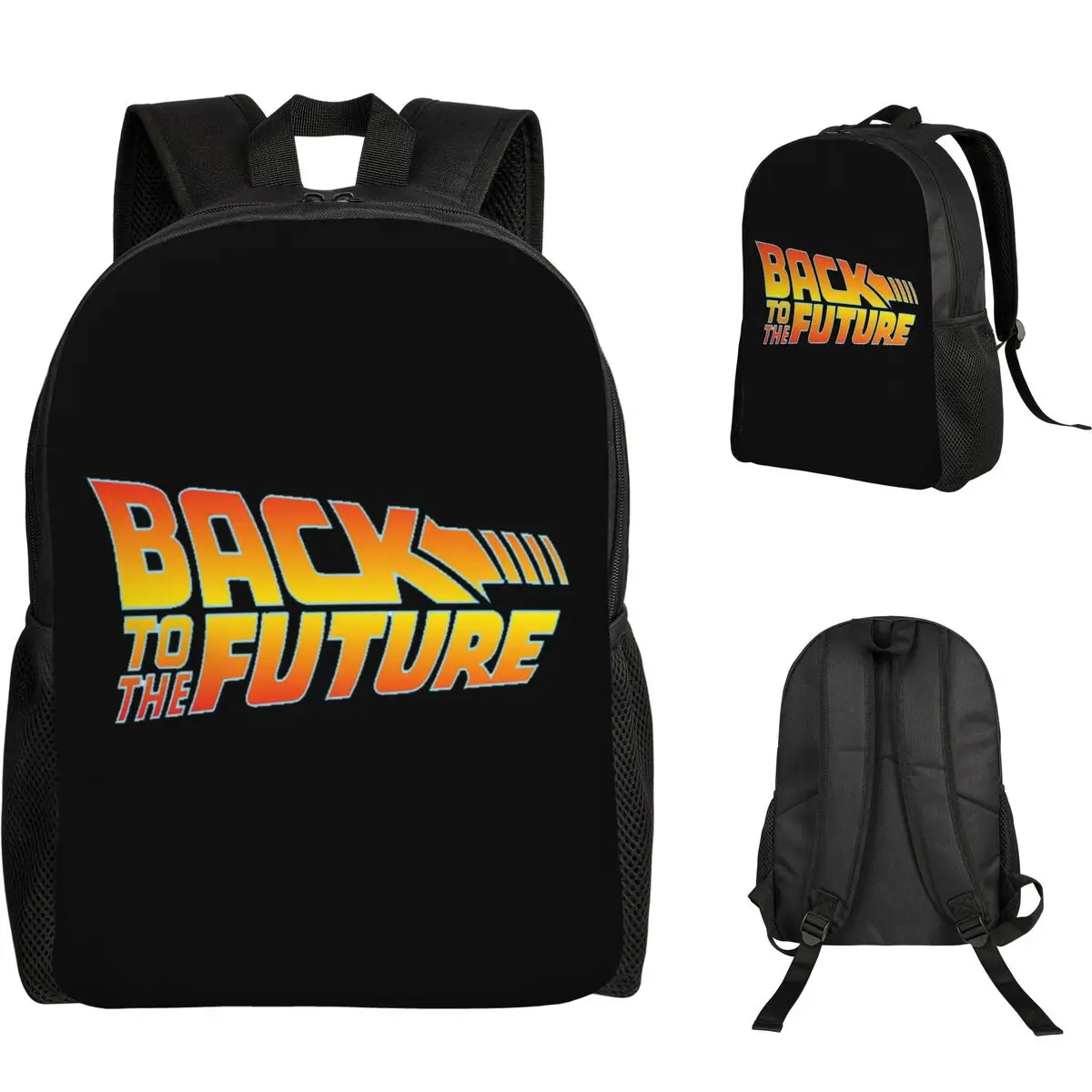 Back To The Future Movie Logo Backpack Student Boys Girls BookBag School Bag Laptop Shoulder Bags