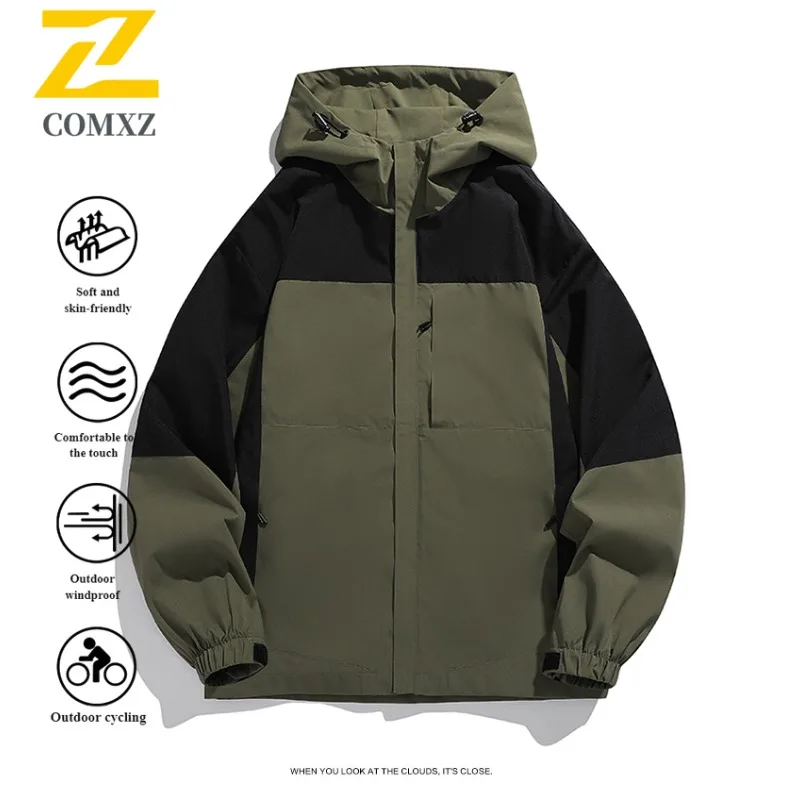 

Новинка 2025, мужская ветровка в рабочем стиле, водонепроницаемая походная куртка для пары, уличное пальто, ветрозащитное техническое полевое покрытие для кемпинга, пешего туризма
