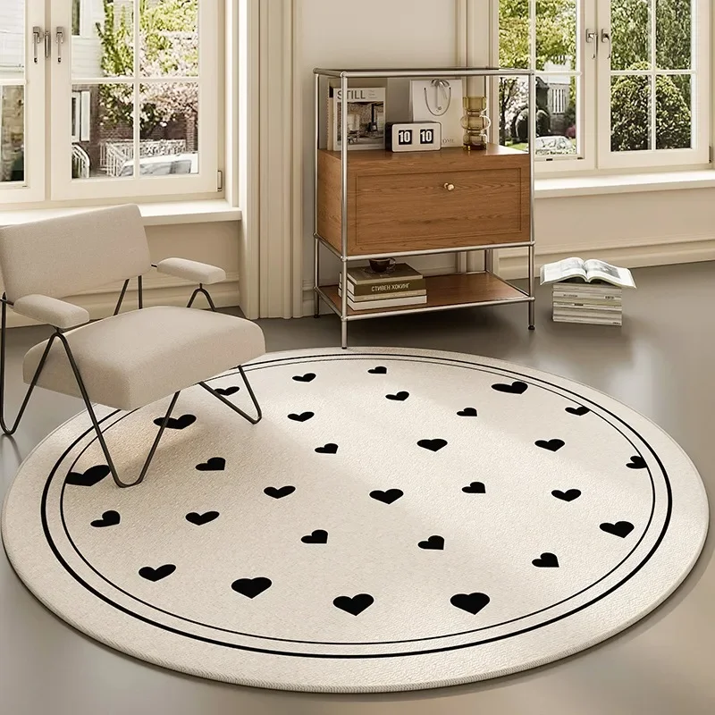 Carpet for Bedroom Round Chair Floor Mat Bedside Foot Mats Colorful Dots Cute Sweet Home Decoration Rug Cloakroom Carpets 침실 카펫