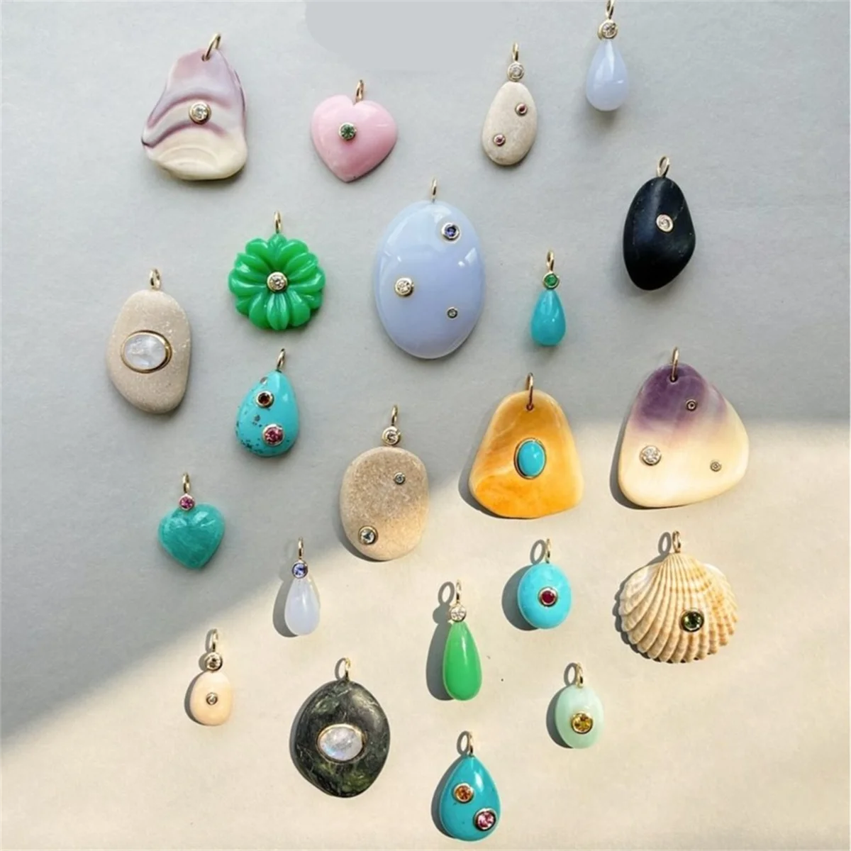 

Fashionable New DIY Love Flower Drip Oil Set Zirconia Pendant Necklace Gold Plated Color Preserved