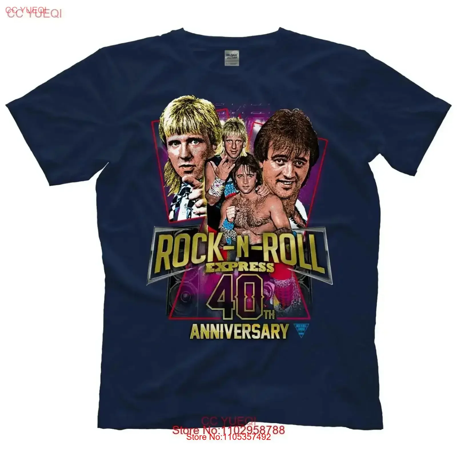 Rickey Morton Rock N Roll Express 40th Anniversary tee 2 T Shirt vintage Washed Breathable Soft streetwear Versatile Casual