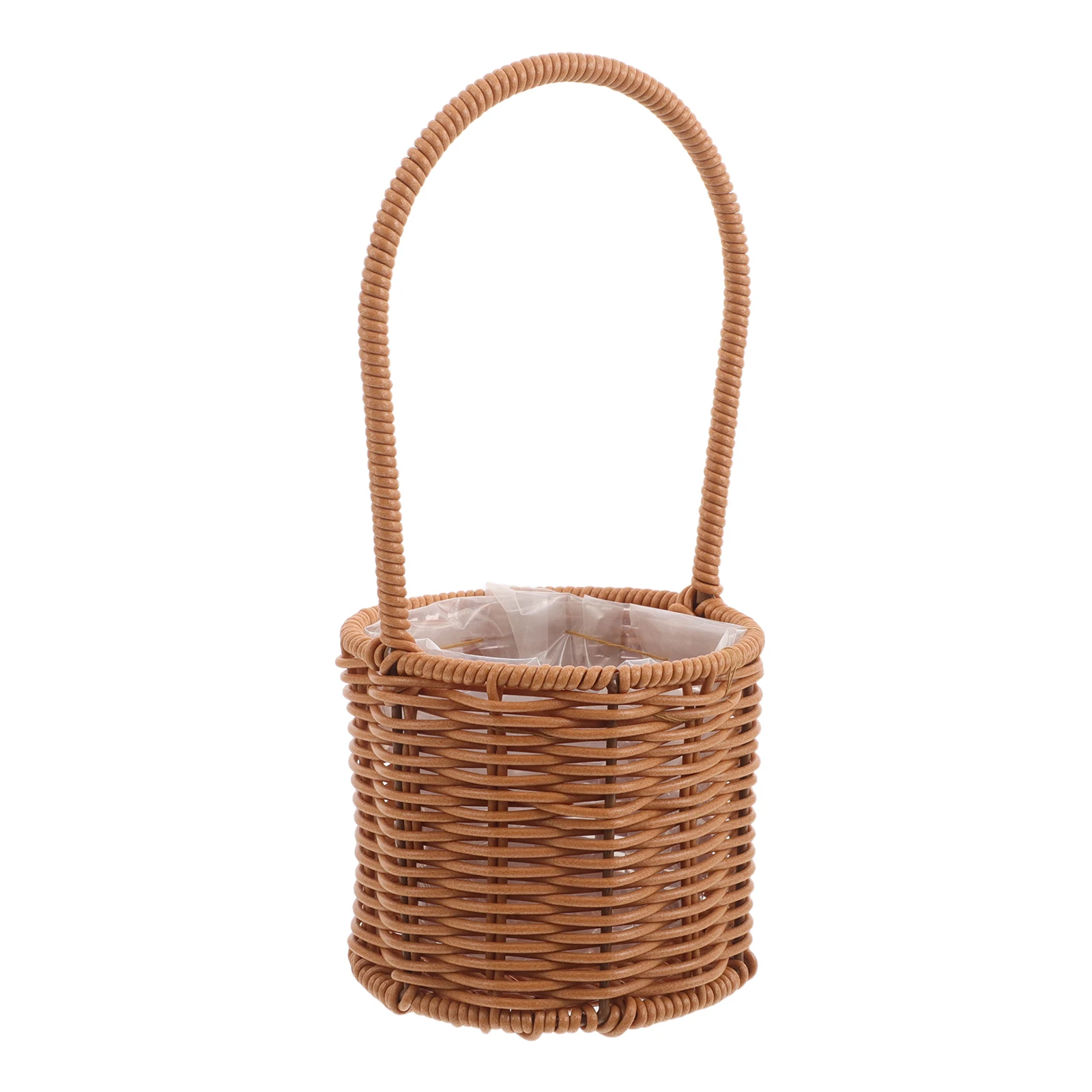 

Rustic Iron Wire Handwoven Flower Basket for Wedding Picnic Elegant Storage Wicker Rattan Green Plants Home Decor Fruit
