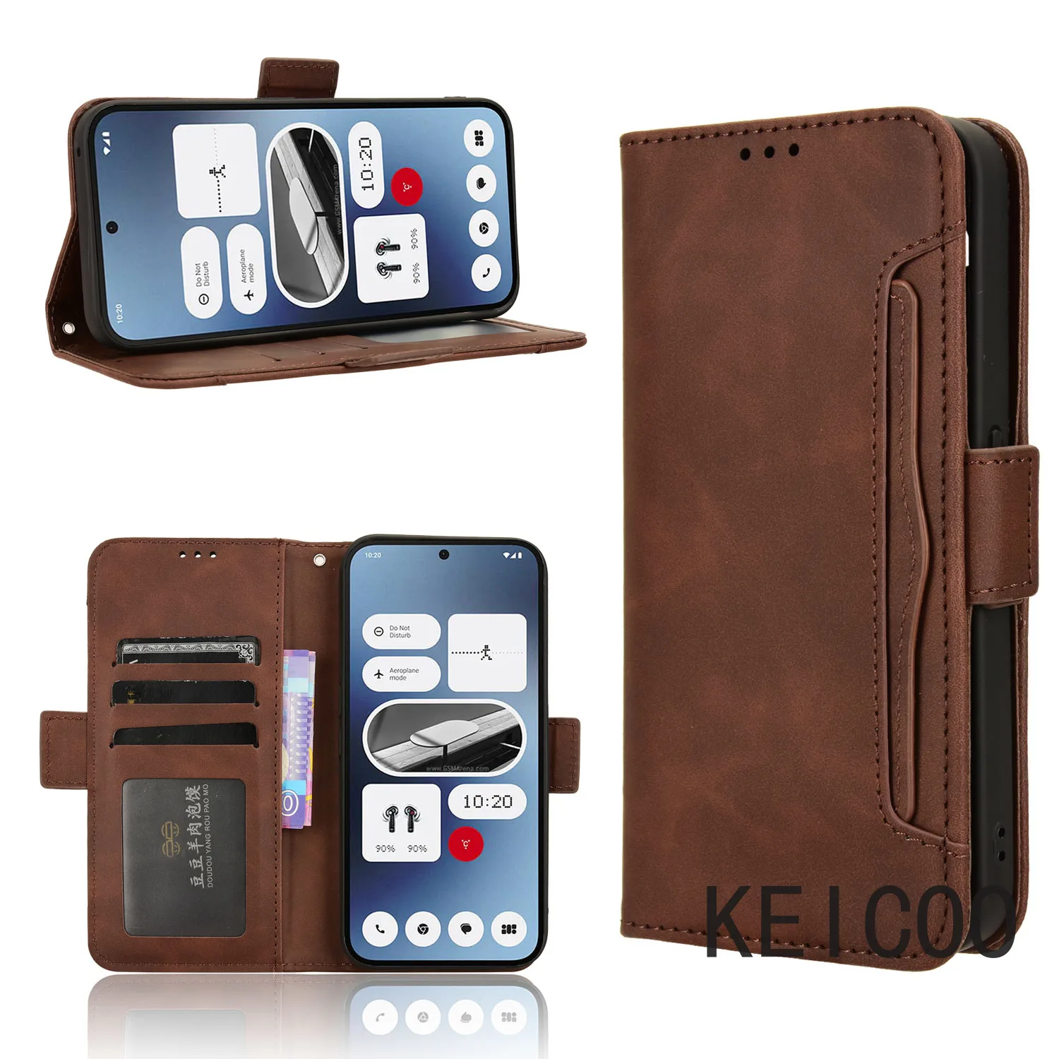 Anti-fall Phone Case for Nothing Phone 2A Phone2A 1 2 Pretty Multi Slot Leather Cover Anti-Scratch Business Non-slip Housing