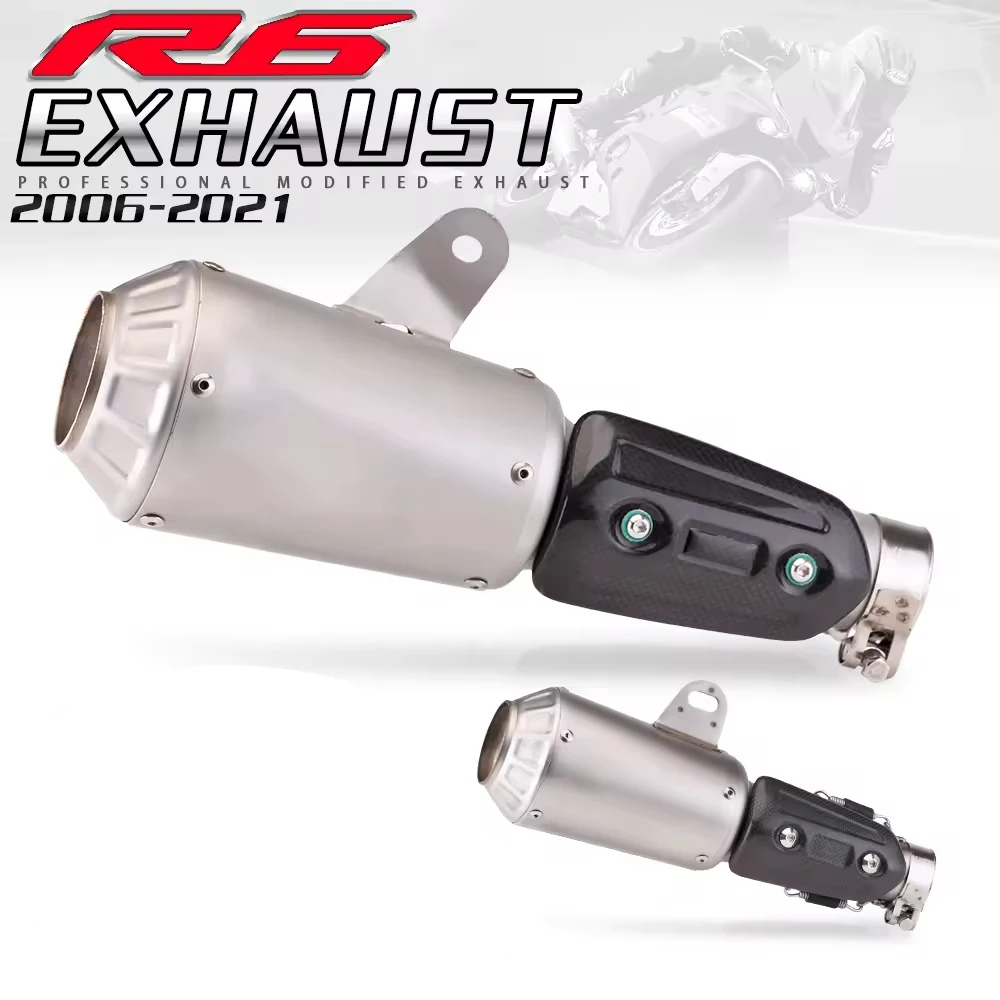 

With Db Killer Motorcycle Exhaust Motorcycle Exhaust Intermediate Tube For Yamaha R6 YZF-R6 2006-2020 R6 N Universal 61mm
