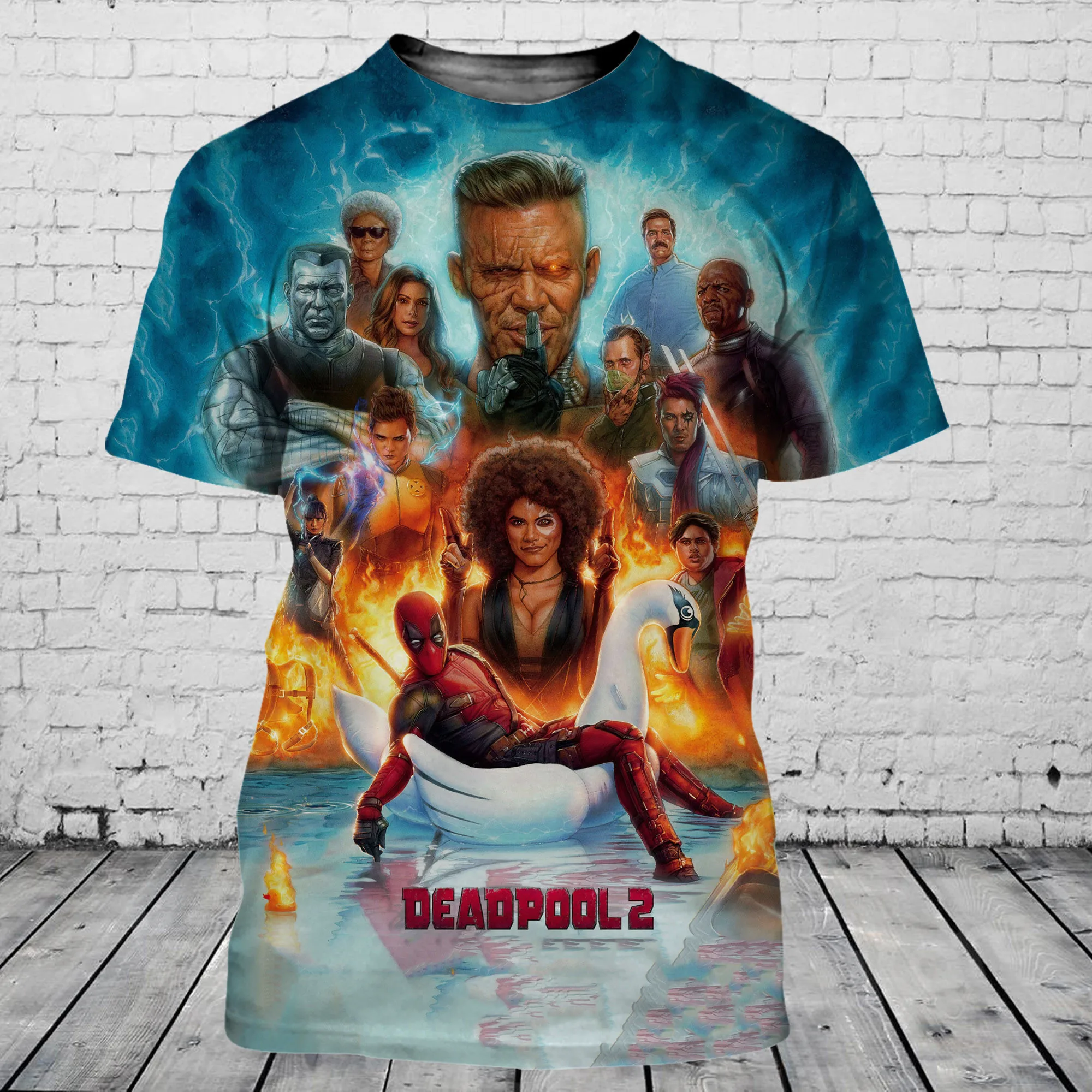 New Marvel Deadpool T-shirt Fashion Deadpool 3D Printed Men\'s T-shirt Street Casual Oversized T-shirt Marvel Clothing Tops