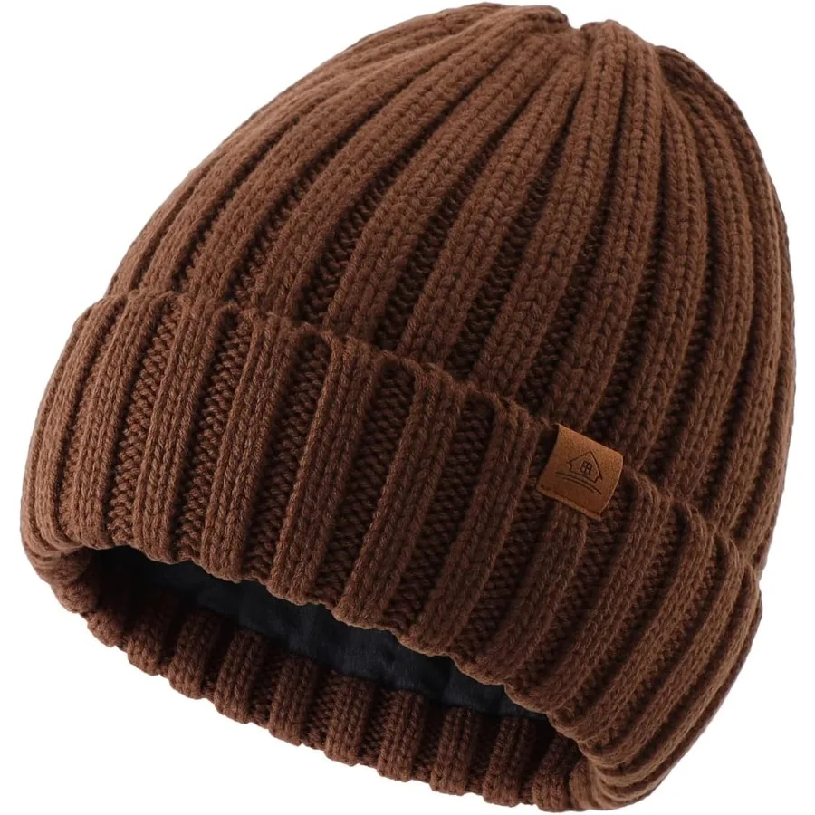 

Home Prefer Mens Winter Hat Wool Fleece Lined Knit Beanie Hat Warm Stocking Caps