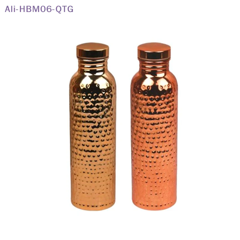 [New] 800ML Electroplated Copper Water Bottle​ ​One-Click Open Lid​ Anti-Slip​ ​Hammer Pattern Bottle​ Sports Water Bottle
