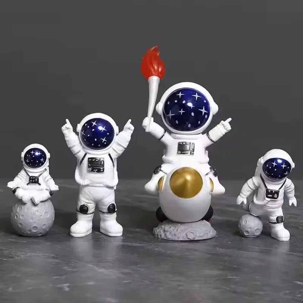 1set Astronaut Figure Statue Figurine Spaceman Sculpture Educational Toy Desktop Home Decor Astronaut Model For Kids Gift