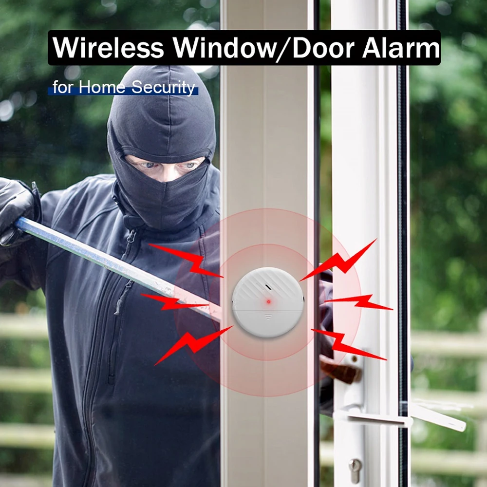 WSDCAM 125dB Vibration Alarm Glass Vibration Break Detector Door Window Vibration Alarm For Warning Burglars Anti-Theft Security