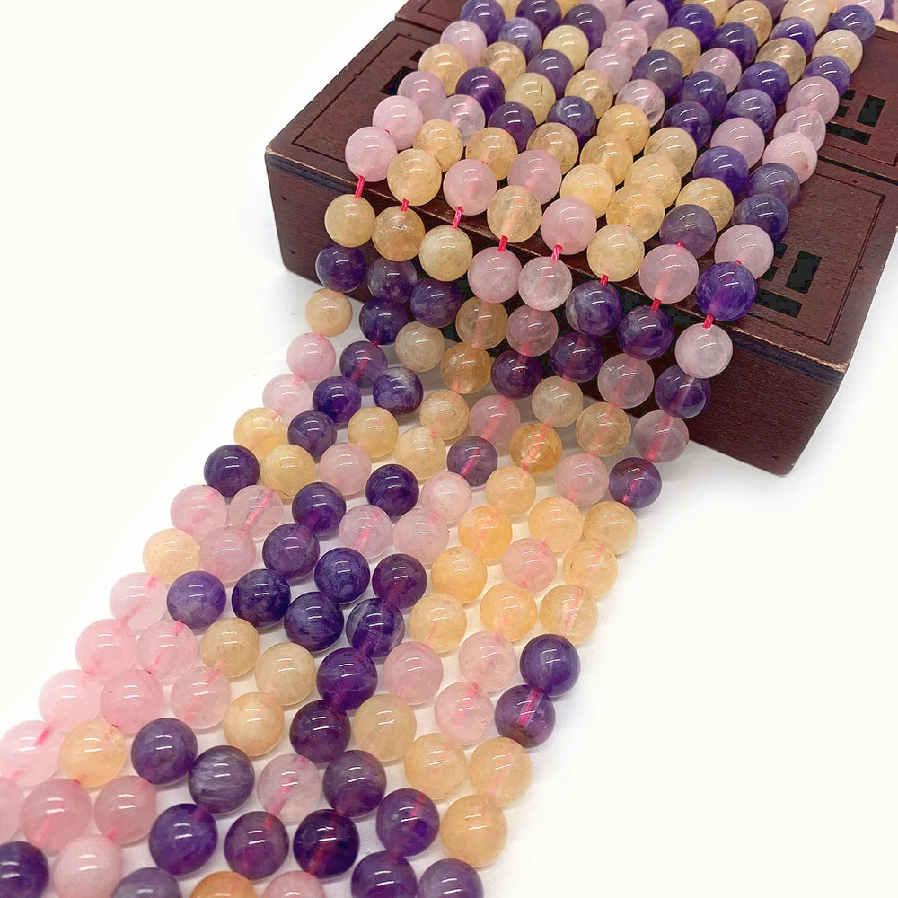 6-10MM Pick Size Natural Stone Lavender Round Spherical Polished Loose Beads for Jewelry Making DIY Necklace Bracelet Accessory image 3