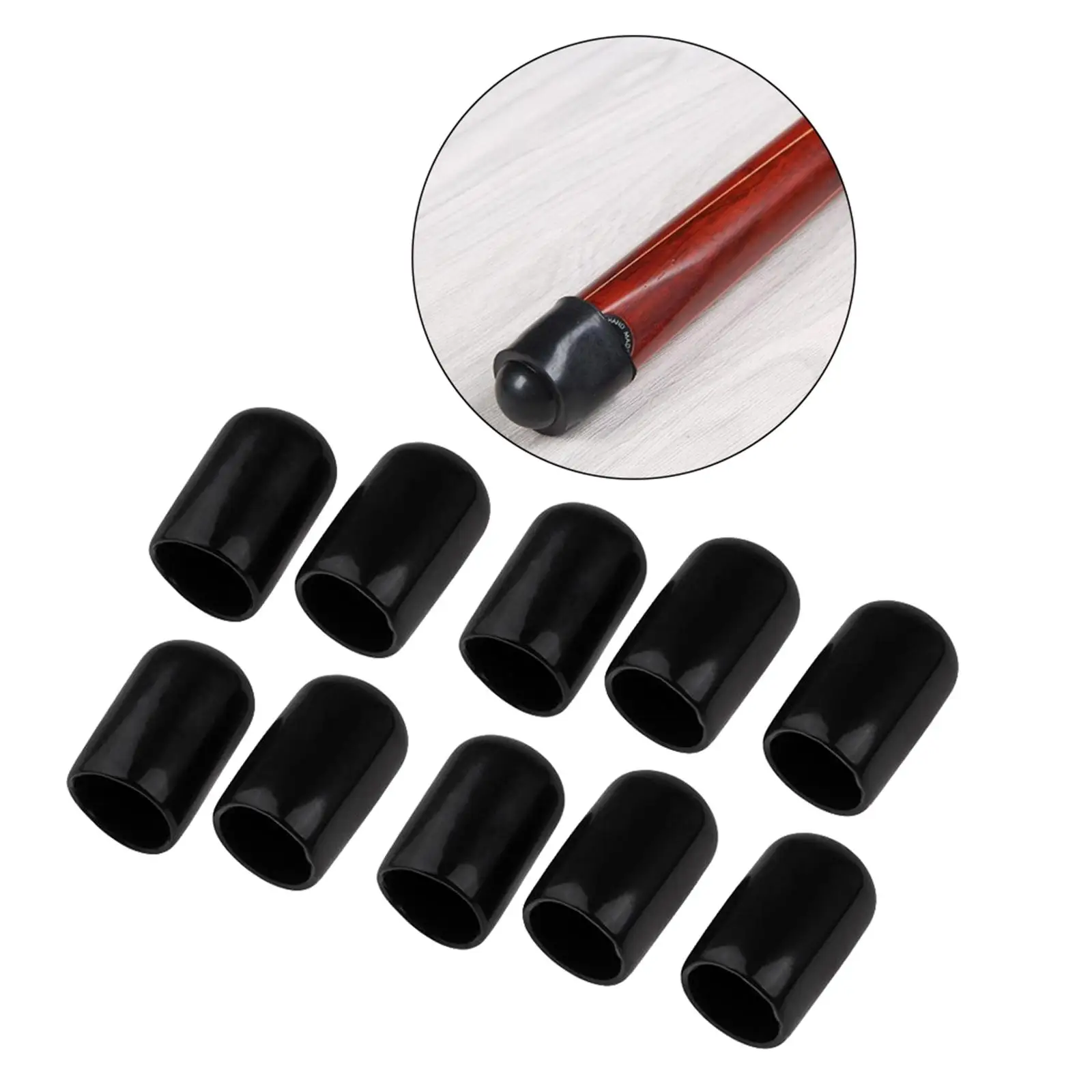 2-6pack 10 Pieces Cue Tips Cover Protector 10mm Replacement for Snooker