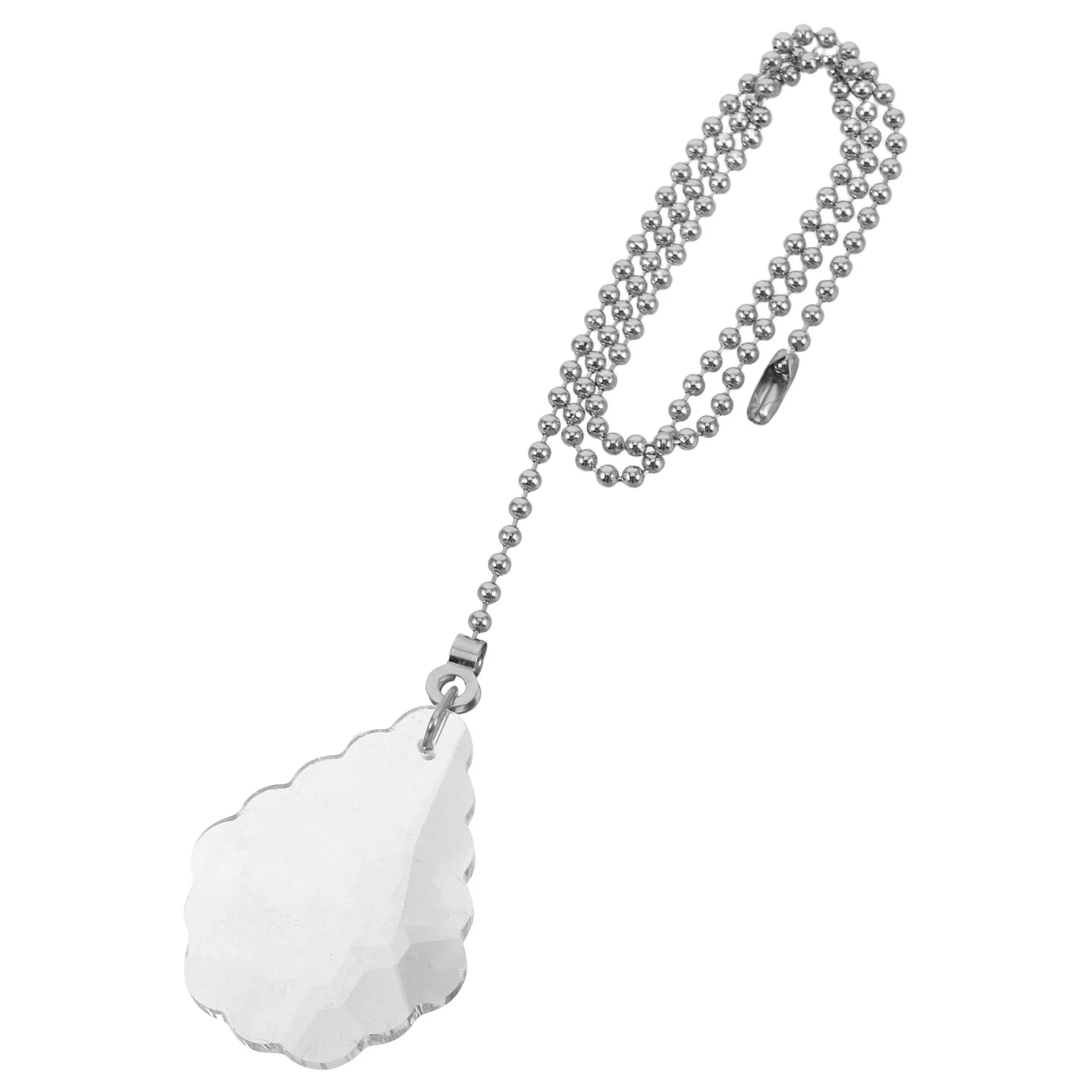 

Elegant Crystal Octagon Beads for Ceiling Fan Light Cover Stylish Scallop Pendant Hanging Crystals Replacement Pull Chain