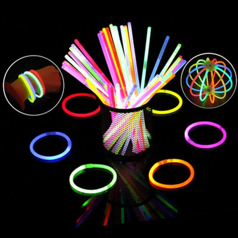 50/100/200PCS Children's Toys Party Fluorescence Light Glow Sticks Bracelets Necklaces Neon For Wedding Party Glow Sticks