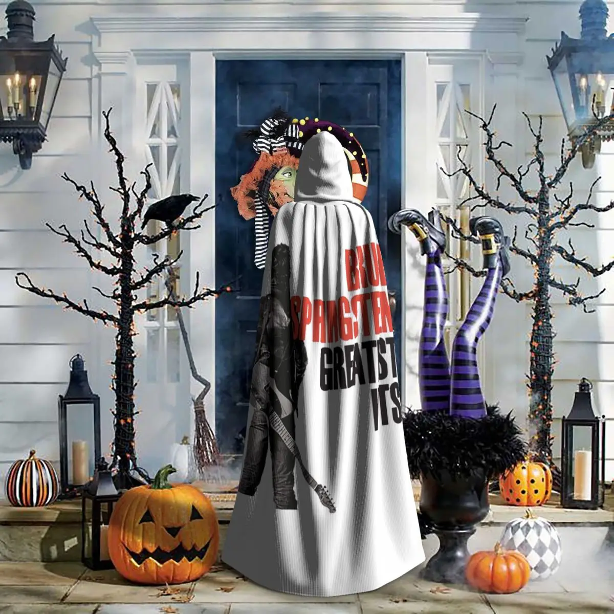 

Springsteen Long Hooded Cloak Witch Medieval Costume Cosplay Cape HalloweenCoat Adult Unisex