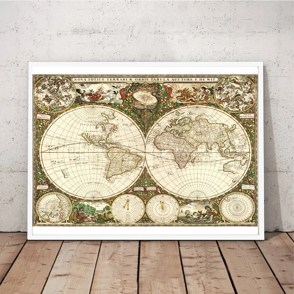 NEW 5D Diy Diamond Painting World Map Retro Full Square Round Diamond Embroidery Tools Rhinestone Mosaic Picture Art Home Decor